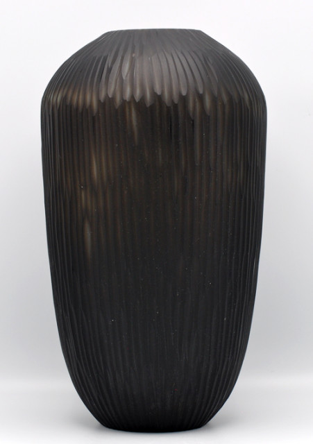 O4HOME + Vaas, glas gesneden, blauw/zwart L